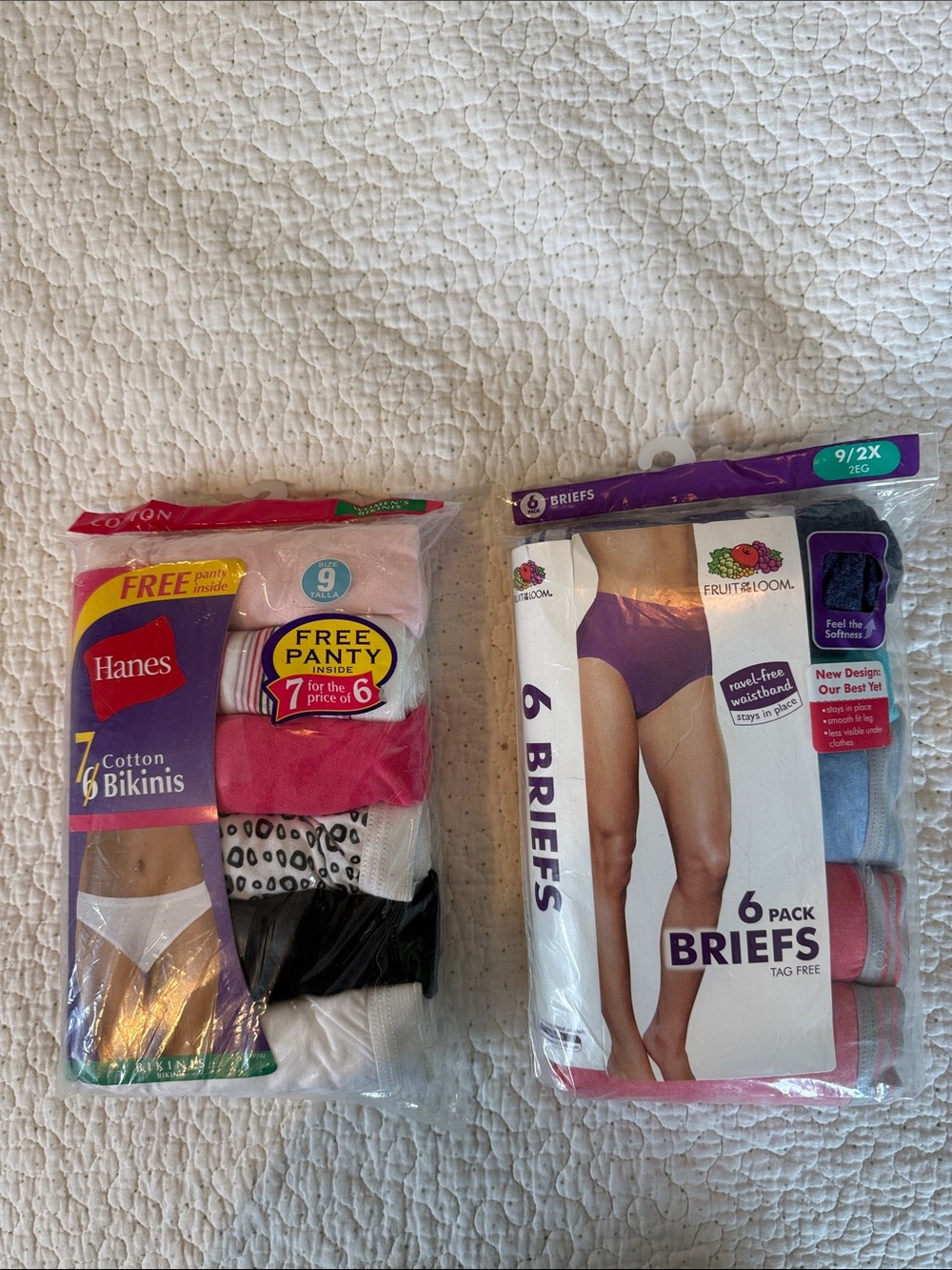 Two Packs Assorted Women’s Cotton Bikinis and Briefs